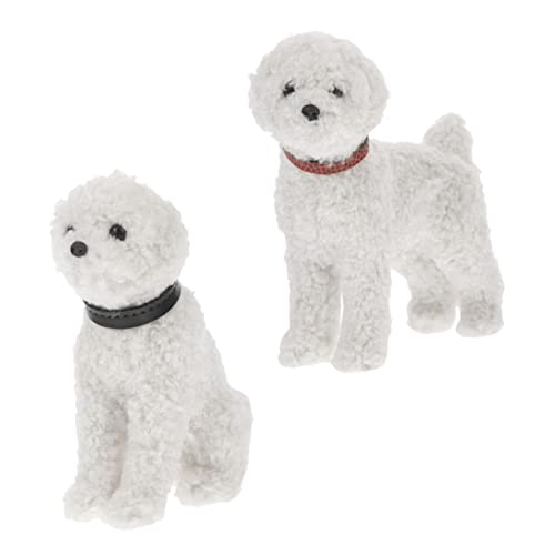 JOINPAYA 2 Stücke Simulation Welpen Dekoration Hund Schmuck Hund Figur Weiß Kunststoff JOINPAYA 2 Stücke Simulation Welpen Dekoration Hund Schmuck Hund Figur Weiß Kunststoff von JOINPAYA