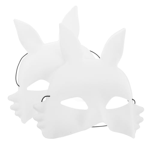 JOINPAYA 2 Stücke Weiße Hasenmaske zum Bemalen Matte DIY PVC Halbgesichts Halloween Maske Unbemalt Leichte Tiermaske für Karneval Party und Bühnenauftritte JOINPAYA 2 Stücke Weiße Hasenmaske zum Bemalen Matte DIY PVC Halbgesichts Halloween Maske Unbemalt Leichte Tiermaske für Karneval Party und Bühnenauftritte von JOINPAYA