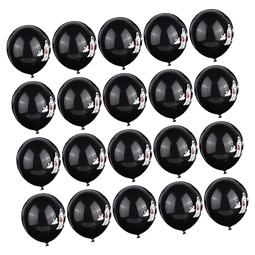 JOINPAYA 20 Stück 12 Ballon Halloween-dekorationszubehör Schnell Halloween -party -dekorationen Geist Emulsion Black von JOINPAYA