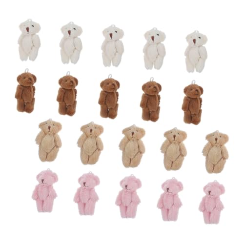 JOINPAYA 20 Stück Ausgestopfte Bärenpuppe Mini-stoffbären Süßer Plüsch-schlüsselanhänger Mini-babypuppen Bär Mit Lichtern Kleiner Bär Plüsch-schlüsselanhänger Kawaii-bär Pp Baumwolle von JOINPAYA