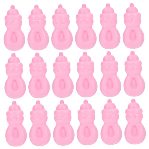 JOINPAYA 20 Stück Babyflasche Mädchen Babys Puppen Kindergeschenke Babypuppen Babygeschenk Mädchen Kindergeschenke Für Babys Puppenhauszubehör Mini Kunststoff Rosa von JOINPAYA