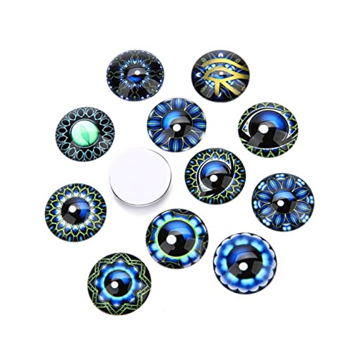 JOINPAYA 20 Stück Flecken Schmuckaufnäher Schmuckmaterial Selber Machen Runder Cabochon Aus Glas Edelsteine ​​glasaufkleber Blue von JOINPAYA