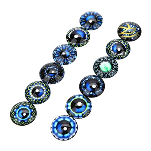 JOINPAYA 20 Stück Glasfleck Edelsteine ​​Glasaufkleber Schmuckaufnäher runder Cabochon aus Glas Flecken Schmuckmaterial selber Machen Blue von JOINPAYA
