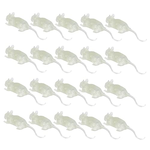 JOINPAYA 20 Stück Leuchtende Ratte Figur realistisch Halloween-Rattenstütze drinnen Halloween Party Halloween Scherzartikel gefälschtes Mausmodell künstliche Plastik Weiß von JOINPAYA