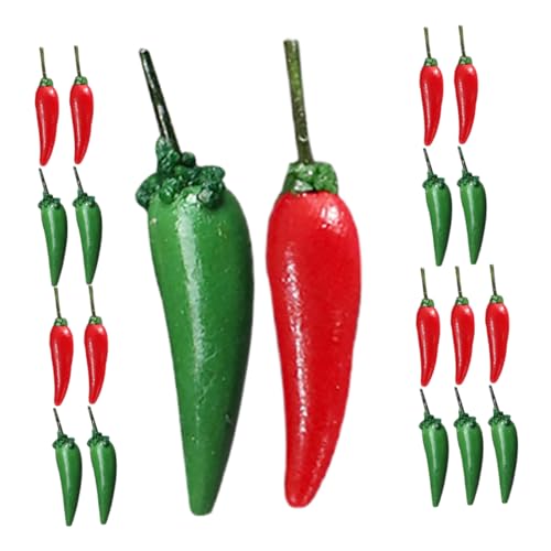 JOINPAYA 20 Stücke Lebensechte Mini Gefälschte Chili Paprika Künstliche Gemüse Dekorationen Für Home Küche Café Puppenhaus von JOINPAYA