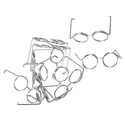 JOINPAYA 20 Stück Mini-brillengestell Party Unser Miniatursachen Für Puppen Mädchen Puppenbrille Minibrille Für Puppen Mini-spielzeugbrille Gläser Puppenaugen Silver Metall von JOINPAYA