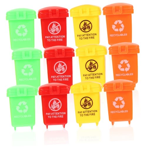 JOINPAYA 20 Stücke Miniatur Mülleimer Modell Kinder Sortierung Müll Mini Desktop Mülleimer Deckel Für Spielzimmer von JOINPAYA