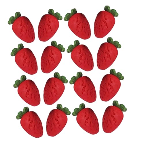 JOINPAYA 20 Stück Puppenhaus Miniatur Essen Leere Tasse Wasser Tasse Mini Modell Zubehör Modell mit künstlichen Erdbeeren Erdbeeren-Ornament künstliche früchte Miniatures Harz von JOINPAYA