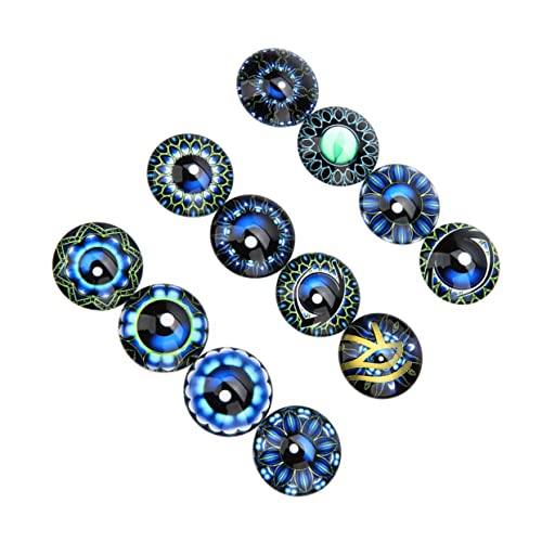 JOINPAYA 20 Stück Runde Edelstein Patch Schmuckmaterial selber Machen runder Cabochon aus Glas Schmuckaufnäher Edelsteine ​​Glasaufkleber Flecken Blue von JOINPAYA