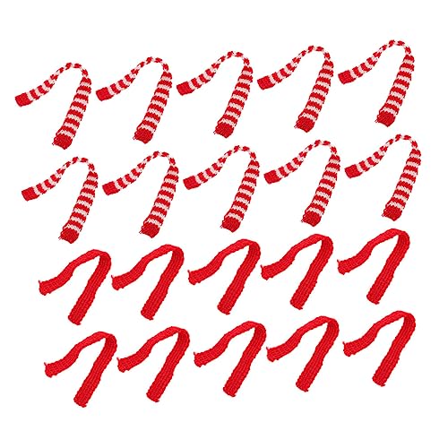 JOINPAYA 20 Stück Schals mit Spielzeugfiguren Machen Zubehör Mini- erstellen cutermesserser weihnachtsparty Accessoires Dekorative Schals Wollschals kreative Puppenschals Garn rot von JOINPAYA