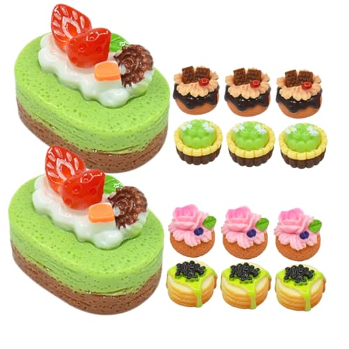 JOINPAYA 20 Stück Simulierter Obstkuchen Mini-Dessert-Modell Mini-küchenszenendekor Dekorative Fake-Food-Requisite Miniatur-kuchendessert Kuchen Aus Dem Puppenhaus Mini-hausverzierung Harz von JOINPAYA