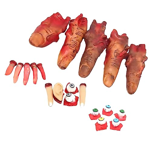 JOINPAYA 20 Stück Spukhaus Requisiten Halloween fensterdeko Halloween Scherzartikel Halloween Decor Spinnweben Halloween Körperteile Halloween Simulation menschlicher Organe von JOINPAYA