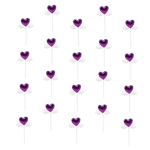 JOINPAYA 20 Stück Tortenaufsätze Cupcake Deko mit Flügel Design für Geburtstage Hochzeiten Partys Lebensmittelecht Zufällige Farben für Muffins und Desserts Zufällige Farbe von JOINPAYA
