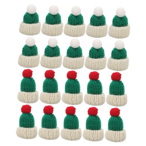 JOINPAYA 20 Stück Wollmütze Minihüte zum Basteln Mini-Mützen aus Wollgarn Mini-Hut kleine Strickmützen Heimwerkerbedarf Weihnachten DIY Handwerk Ornamente Hutschmuck Minihüte für Puppe von JOINPAYA