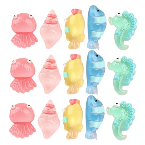 JOINPAYA 20 Stück leuchtendes Seepferdchen Schreibtisch Dekoration bescherung Weihnachten gartendekoration Room Decor Aquariumdekorationen Tiere leuchtende Dekoration Ozeantierfiguren Harz von JOINPAYA