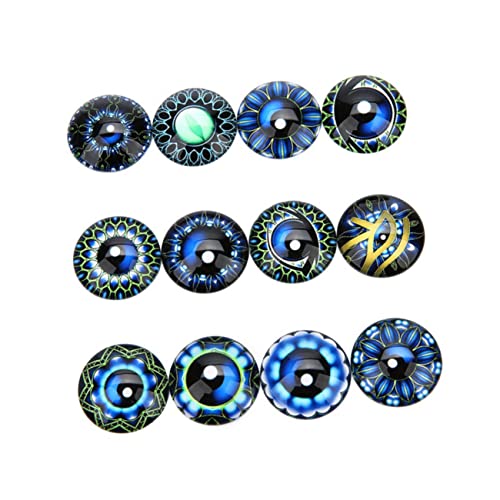 JOINPAYA 20 Stück runder Glasfleck Schmuckmaterial selber Machen runder Cabochon aus Glas Schmuckaufnäher Edelsteine ​​Glasaufkleber Flecken Blue von JOINPAYA