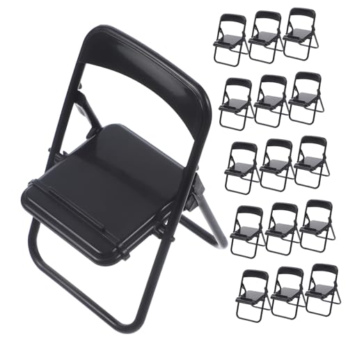 JOINPAYA 20St Klappstuhl Geräteschieber klein Chaiselongue Kindersitz faltbar bürodeko büro Dekoration Decor swor schreibtischstuhl Handyhalter Mini-Hausverzierung Plastik Black von JOINPAYA