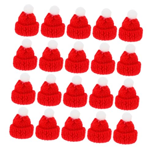 JOINPAYA 20Stücke Mini Weihnachtsmützen aus Strick für Bastelprojekte Schneemannmützen und Dekoration für Feste Rote Weihnachtsmützen für Kreative DIY und Festliche Anlässe von JOINPAYA