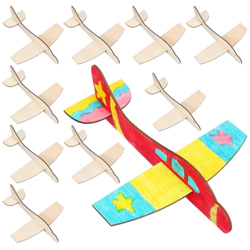 JOINPAYA Flugzeugmodell Aus Holz 20 Stück Leeres Flugzeugspielzeug Zum Kreativen Malen Und Basteln von JOINPAYA