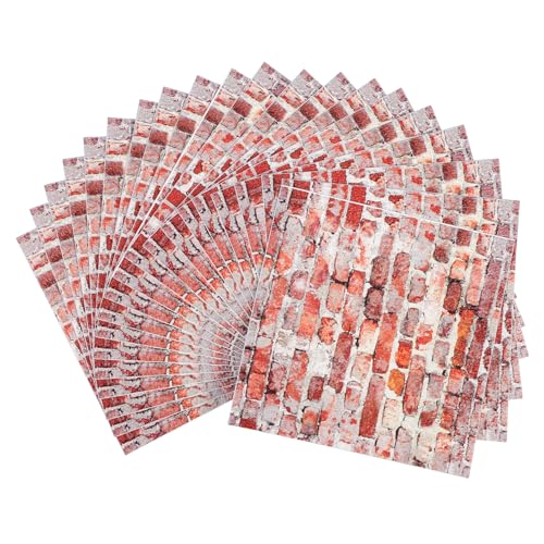JOINPAYA Realistische Textur Mini Wandaufkleber 20 Pack Retro Stil Puppenhaus Tapetenblätter von JOINPAYA