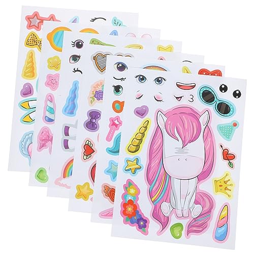 JOINPAYA 24 Blatt Entzückender Einhorn-Aufkleber Nagelaufkleber Aufkleber Für Dekorativer Einhorn-Aufkleber Spiel-Einhorn-Aufkleber Einhorn-DIY-Aufkleber Einhorn-wandaufkleber Papier von JOINPAYA