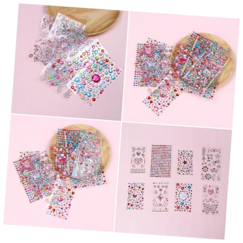 JOINPAYA 24 Blatt Strass Aufkleber selber Machen Girl Diamond Sticker tiegerkostuem Mehrzweck-Aufkleber kindercroks Ruthe Telefon-Strass-Aufkleber Telefonperlenaufkleber von JOINPAYA