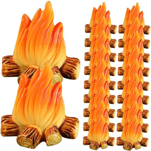 JOINPAYA 24 Stück Miniatur-landschaftsfeuer-Modell-Ornament – ​​Lagerfeuer-Modell Aus Harz Camping-Dekorationen Spiel-Lagerfeuer Gartendekoration von JOINPAYA