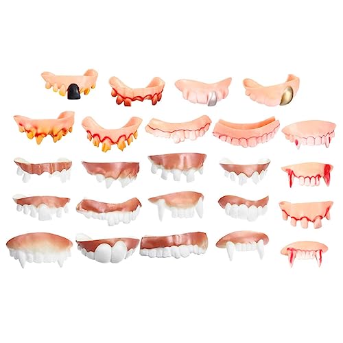 JOINPAYA 24 Stück Teiliges Halloween Vampirzähne Realistische Gruselige Zombie Fake Dentures Lustige Kostümprothesen für Party Langlebig und Vielseitig für Halloween Cosplay und Dekoration JOINPAYA 24 Stück Teiliges Halloween Vampirzähne Realistische Gruselige Zombie Fake Dentures Lustige Kostümprothesen für Party Langlebig und Vielseitig für Halloween Cosplay und Dekoration von JOINPAYA