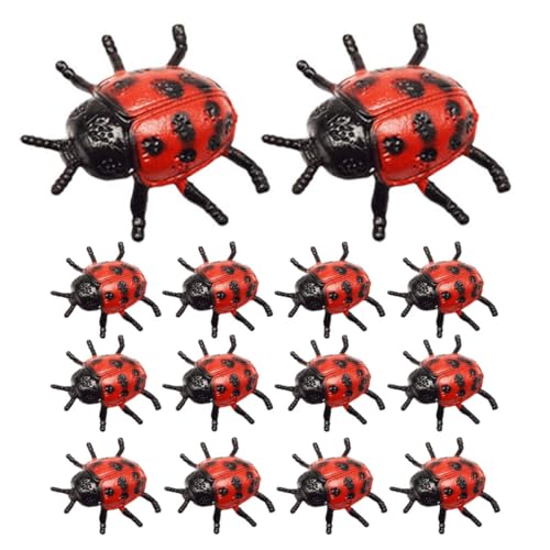 JOINPAYA 24St Marienkäfer-Modell Bett und Bett bekommen Puppenhaus simulierte Puppen Puppenlogo Schüttelbett Puppenhaus Halloween-Fehler Spielzeugfiguren PVC-Kunststoff von JOINPAYA