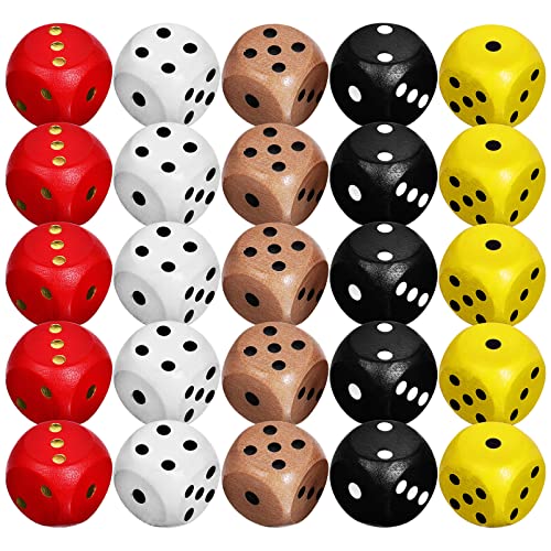 JOINPAYA 6 Seiten Würfel Würfel Spielwürfel Holzwürfel Set Für Party Gaming Und Bildung von JOINPAYA