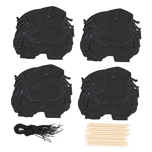 JOINPAYA 28st Kratzmalerei Zusammenklappbar Spitzendekoration Flauschige Falsche Wimpern Halloween-maske Outfits Parfüm Zum Aufhängen An Der Tür Wiedergeborenes Zubehör Glühen Hölzern Black von JOINPAYA