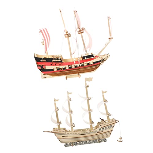 JOINPAYA 2Sätze Holzpuzzle Segelboot Modell DIY Segelschiff Puzzle Für Erwachsene Kreatives Bildungsspielzeug Fantasie Und Hand Augen Koordination von JOINPAYA