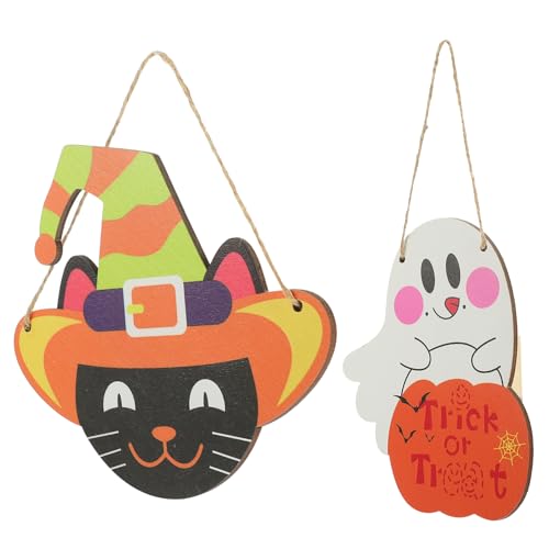 JOINPAYA 2St Halloween-Holzschilder Halloween-Banner Halloween-Hängeschild Aufkleber Terrasse Zaun Halloween anhänger Halloween atmosphäre Halloween-Schild aus Holz Tür Anhänger von JOINPAYA