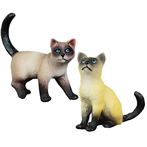 JOINPAYA 2St Hundeschmuck Katzenfiguren Katzenmodelle aus Kunststoff Kulisse liefert gefälschte Katzenmodelle Miniaturkatze Katzenminiaturen dekorative Figuren Katzendekore Plastik von JOINPAYA