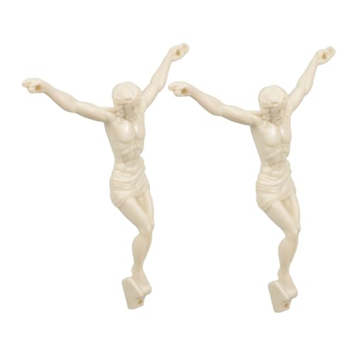 JOINPAYA 2St Jesus Accessoires Religöse Schmuck Zubehör Christlicher Schmuck Christliche Dekoration Wandbehang Anhänger Geldbaumschmuck Jesus-Anhänger Katholisches Kreuz Plastik Beige von JOINPAYA