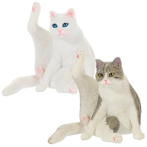 JOINPAYA Katzen Sachen 2st Katzenmodell Interaktives Katzenspielzeug Dekorative Katzendekoration Gartendekoration Katzen Tiere Figuren Cutie Cats Kleine Katze Schmücken Kleine Katzendekoration Plastik von JOINPAYA