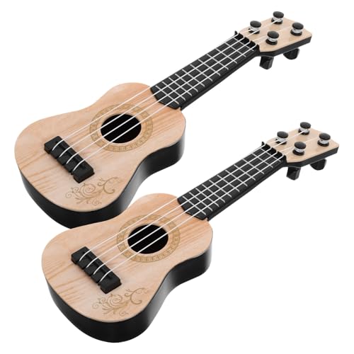 JOINPAYA 2St Mini-Ukulele Mini- Gitarre für Anfängerkinder Ukulele für Kleinkinder kinderinstrumente Gitarre für Simulation von Ukulelen kleines Gitarrenmodell Plastik Beige von JOINPAYA