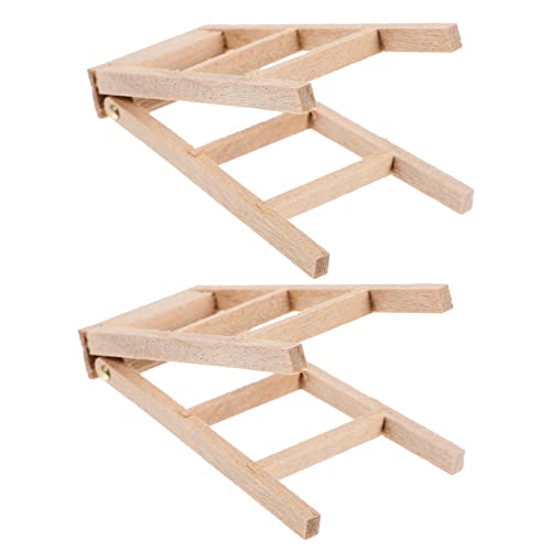 JOINPAYA 2St Puppenhausleiter bastelset basteln für Kinderzimmer Dekoration Miniature House Miniaturleiter puppenzubehör dekorative Leiter Simulation Leiter Holz von JOINPAYA