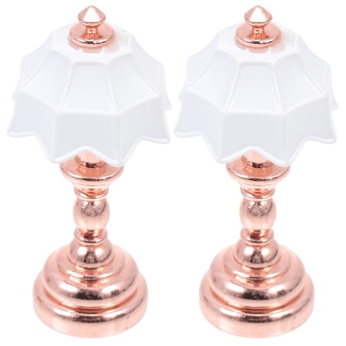 JOINPAYA 2St Miniatur Puppenstuben-Tischlampe: Mini Desk lamp Mini-LED-Lampen für Puppenhaus simulierte lampenschirm Schreibtisch Lampe Tischleuchtenmodelle von JOINPAYA