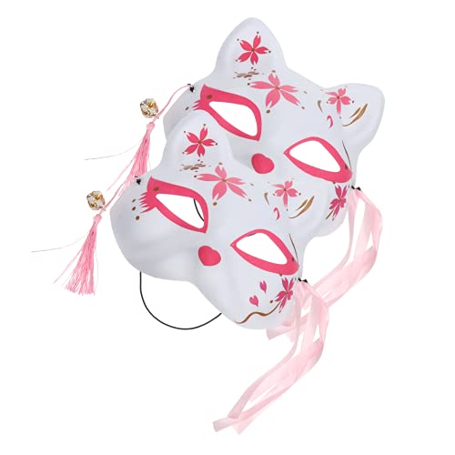 JOINPAYA 2St Sakura-Fuchs-Maske halloween costume halloween kleidung halloween maske Katzenmasken für Frauen Halloween Cosplay Gesicht Kostüm-Party-Maske Party-Masken-Requisite Plastik Rosy von JOINPAYA