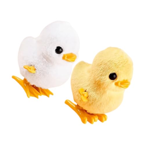 JOINPAYA 2St Uhrwerk-Plüsch-Küken für Ente Wind Up Ente Plüsch-Tier Küken Uhrwerk Tierspielzeug Karikatur aufziehspielzeug Kinderspielzeug für die Dekoration PVC von JOINPAYA