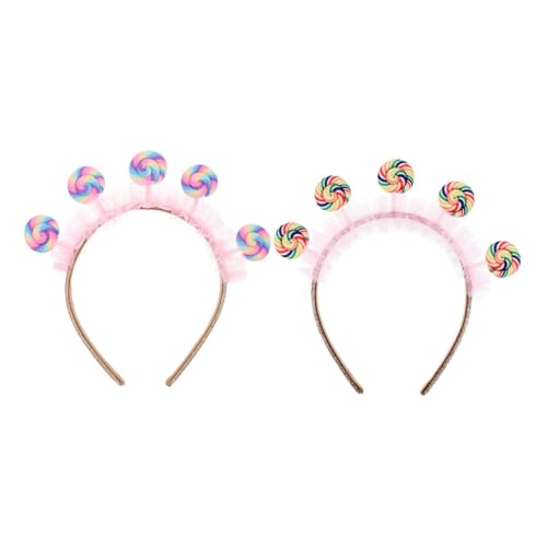 JOINPAYA 2Stücke Bonbon Stirnbänder für Süßes Lollipop Design Haarreifen für Geburtstagsfeiern und Themenveranstaltungen Kreatives Haarschmuck Accessoire von JOINPAYA
