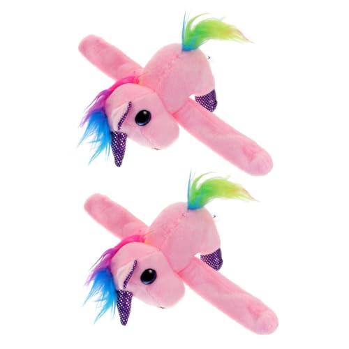 JOINPAYA 2Stücke Einhorn Slap Armbänder Lustige Tier Slap Armbänder Für Partygeschenke Und Mitgebsel Für Kindergeburtstage Gefüllte Armbänder Bunten Farben von JOINPAYA