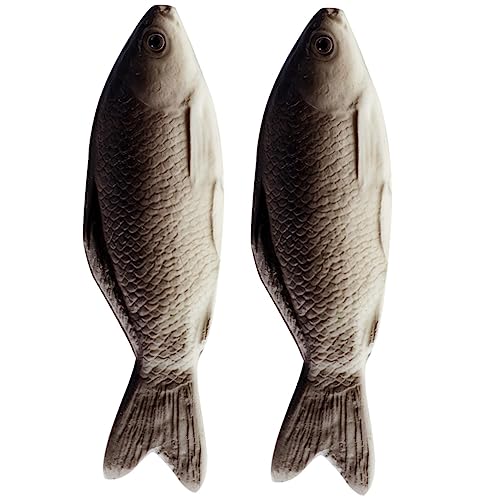 JOINPAYA 2 Stück Künstliches Fischkissen für Katzen Interaktives Fischspielzeug Dekoration für Schlafzimmer und Kinderzimmer Plüsch Kissen Geschenkidee von JOINPAYA
