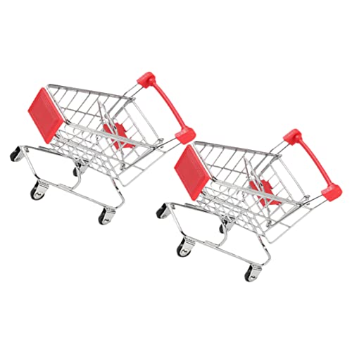 JOINPAYA 2er Set Miniatur Einkaufswagen Kleiner Trolley Für Schreibtischdekoration Und Aufbewahrung Rotes Design Für Und Sammler von JOINPAYA