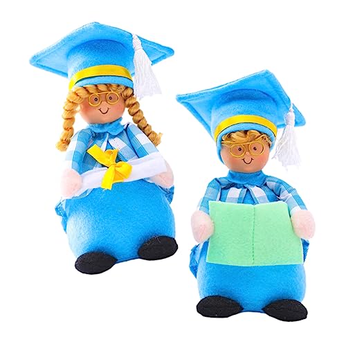JOINPAYA 2st Dr. Gesichtslose Puppe Puppe Mit Abschlussmotiv Doktorhutpuppe Kinderpuppe Heimdekoration Abschlusspuppendekoration Abschlussschmuck Stoff Sky-Blue von JOINPAYA