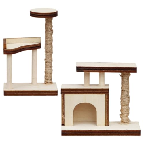 JOINPAYA 2st Figuren Mini-katzenturm Puppenhaus-Miniatur-szenenmodell Heimwerken Mini-puppenhaus- Modell Haustier Winziges Mini-möbelverzierung Miniaturen Khaki Hölzern JOINPAYA 2st Figuren Mini-katzenturm Puppenhaus-Miniatur-szenenmodell Heimwerken Mini-puppenhaus- Modell Haustier Winziges Mini-möbelverzierung Miniaturen Khaki Hölzern von JOINPAYA