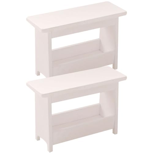 JOINPAYA 2st Hocker Miniatur Puppenmöbel Miniaturen Zum Basteln Gartenminiaturen Miniatur-Dinge Miniatur-Schreibtisch Zum Basteln Mini-Schreibtisch Zum Basteln Miniaturmöbel Weiß Holz von JOINPAYA