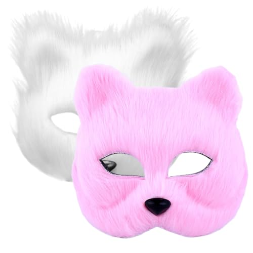 JOINPAYA 2st Maske Heiser Haustier Kostüm Fuchs Wolf Männer Maskieren Halloween Gesicht Rohlinge Basteln Flanell von JOINPAYA
