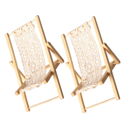 JOINPAYA 2st Mini-Sessel Sandspielzeug Puppe Mini-klappstühle Modell Eines Miniatur-loungesessels Bausatz Miniaturen Strandthema Bevorzugt Mini-Ornament Kindermöbel Baumwolle von JOINPAYA